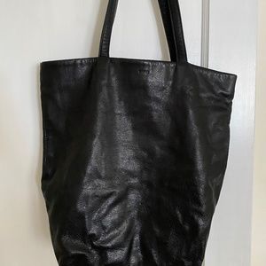 Baggu Black Leather Tote